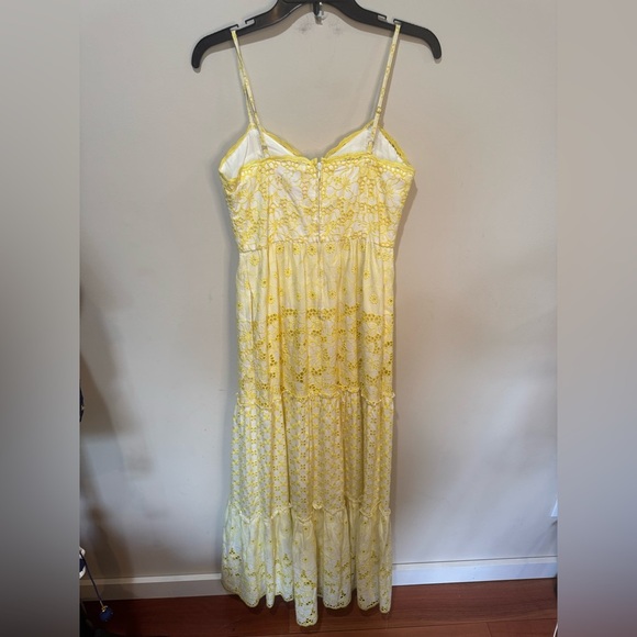 Lilly Pulitzer Kyla Maxi Dress SZ 2 St.Tropez Yellow Garden Floral Eyelet - Picture 6 of 15